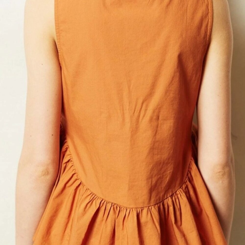 NWT Anthropologie Ruffled Poplin Tank Size 4P - Picture 3 of 3